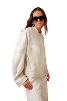 Nocturne Trimmed Bomber Jacket in Ecru at Nordstrom