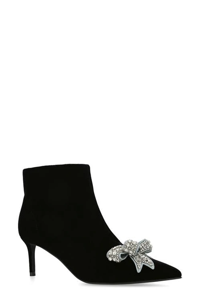 Kurt Geiger London Belgravia Bow Pointed Toe Bootie Black at Nordstrom,