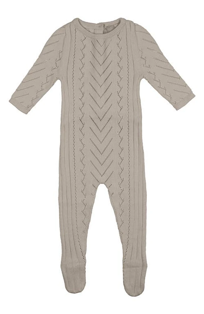 Manière Pointelle Cotton Footie Beige at Nordstrom,