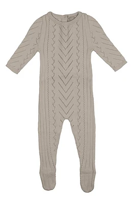 Manière Pointelle Cotton Footie Beige at Nordstrom,