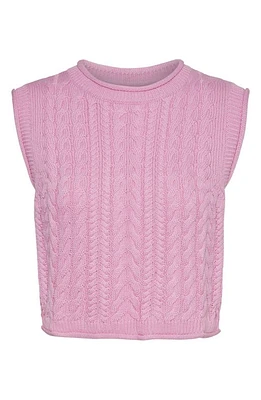 VERO MODA Festina Cable Knit Tank Prism Pink at Nordstrom,