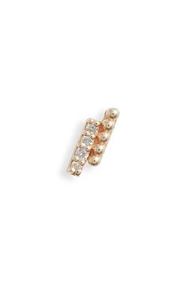 Anzie Dew Drop Marine Deux Single Bar Stud Earring in Gold/Diamond/Right at Nordstrom