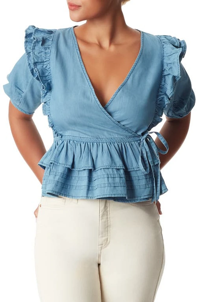 Sam Edelman Rina Peplum Top Tide Wash at Nordstrom,