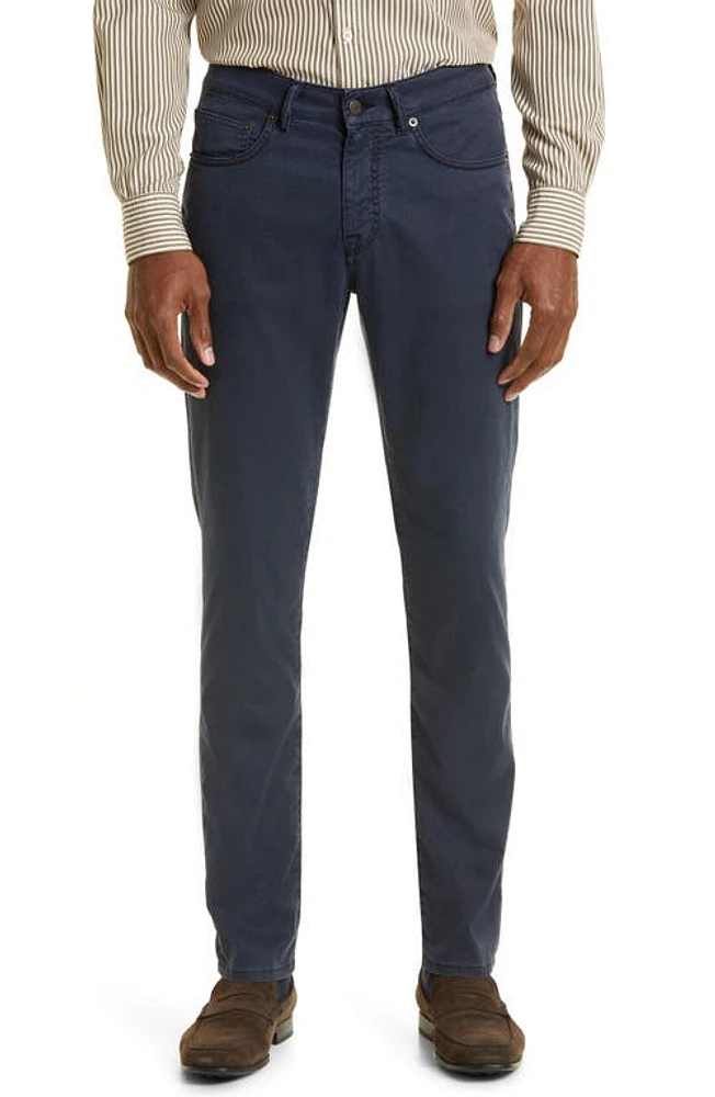 Boglioli Garmet Dye Stretch Cotton & Silk Pants Nayy at Nordstrom,