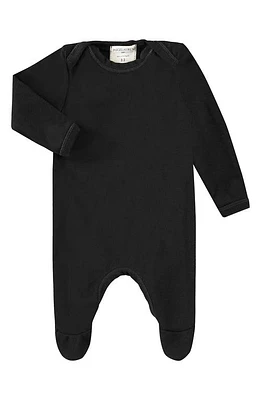 PAIGELAUREN Lap Supima Cotton Blend Footie in Black at Nordstrom