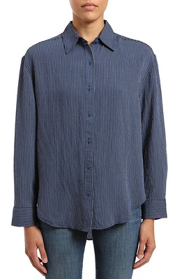 Mavi Jeans Stripe Button-Up Shirt Navy Striped at Nordstrom,