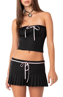 EDIKTED Karmen Strapless Crop Top Black at Nordstrom,