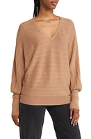 Nordstrom V-Neck Sweater in Tan Smoke at Nordstrom, Size Small