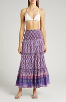 ALICIA BELL Mandy Cover-Up Maxi Skirt Purple Print at Nordstrom,