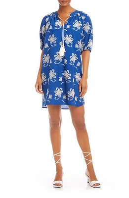 Karen Kane Tassel Embroidered Cotton Minidress Royal at Nordstrom,