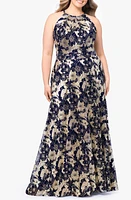 Betsy & Adam Metallic Floral Gown at Nordstrom,