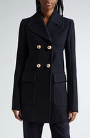 Stella McCartney Double Breasted Wool Peacoat 4101 - Ink at Nordstrom, Us