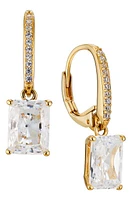 Nadri Modern Luv Emerald Cut Cubic Zirconia Drop Earrings in Gold at Nordstrom