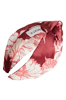 Liberty London Carline Rose Print Silk Headband in Burgundy at Nordstrom