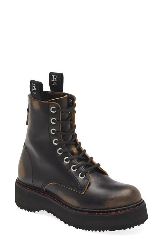 R13 Platform Combat Boot Black at Nordstrom,