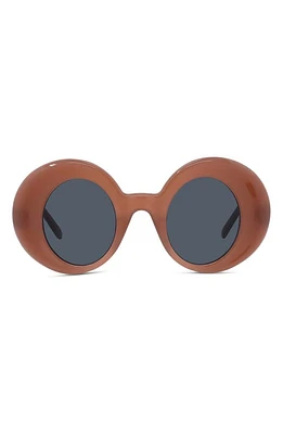 Loewe Curvy 44mm Small Round Sunglasses in Shiny Red /Smoke at Nordstrom