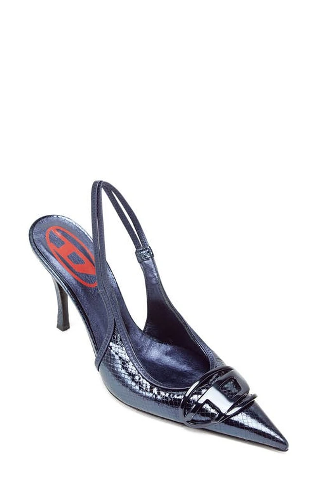 DIESEL Pointed Toe Slingback Pump in Skipper Blue at Nordstrom, Size 6