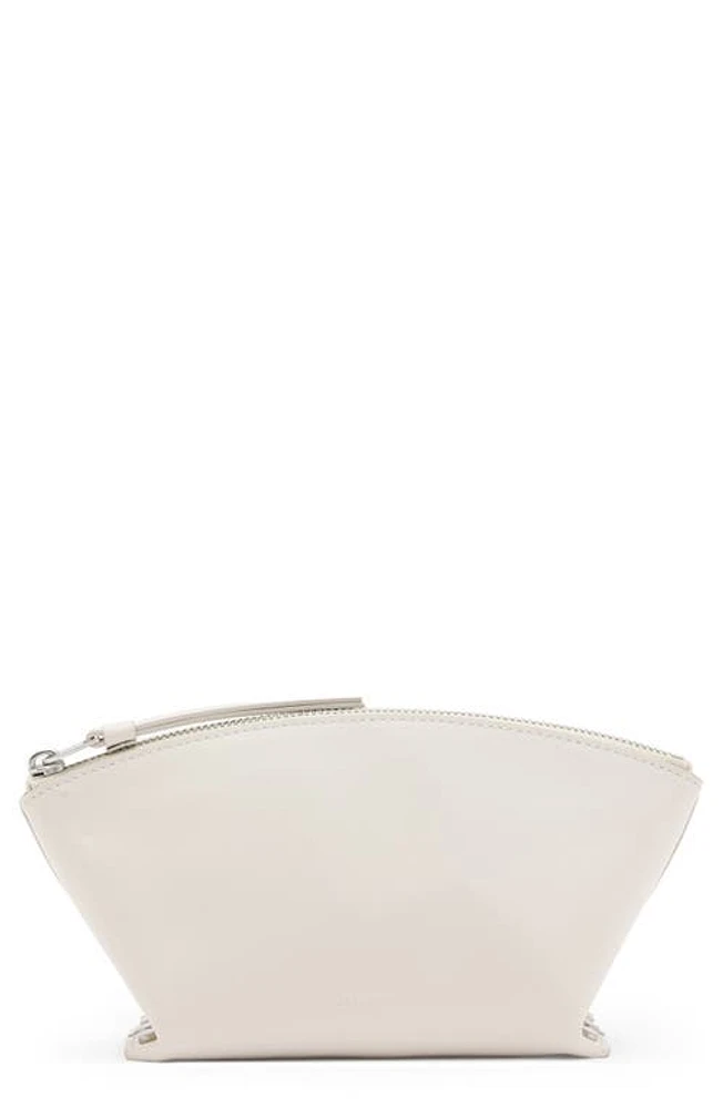 AllSaints Anais Stud Leather Clutch in Desert White at Nordstrom