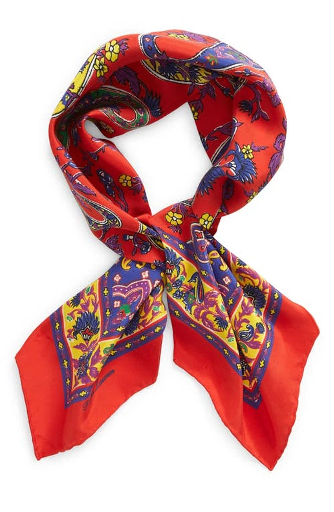 Ralph Lauren Purple Label Choppa Paisley Silk Twilly Scarf in Red Multi at Nordstrom