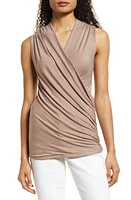 Loveappella Cross Drape Sleeveless Top at Nordstrom,