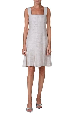 Akris punto Square Neck Silk Tweed Dress Flax at Nordstrom,