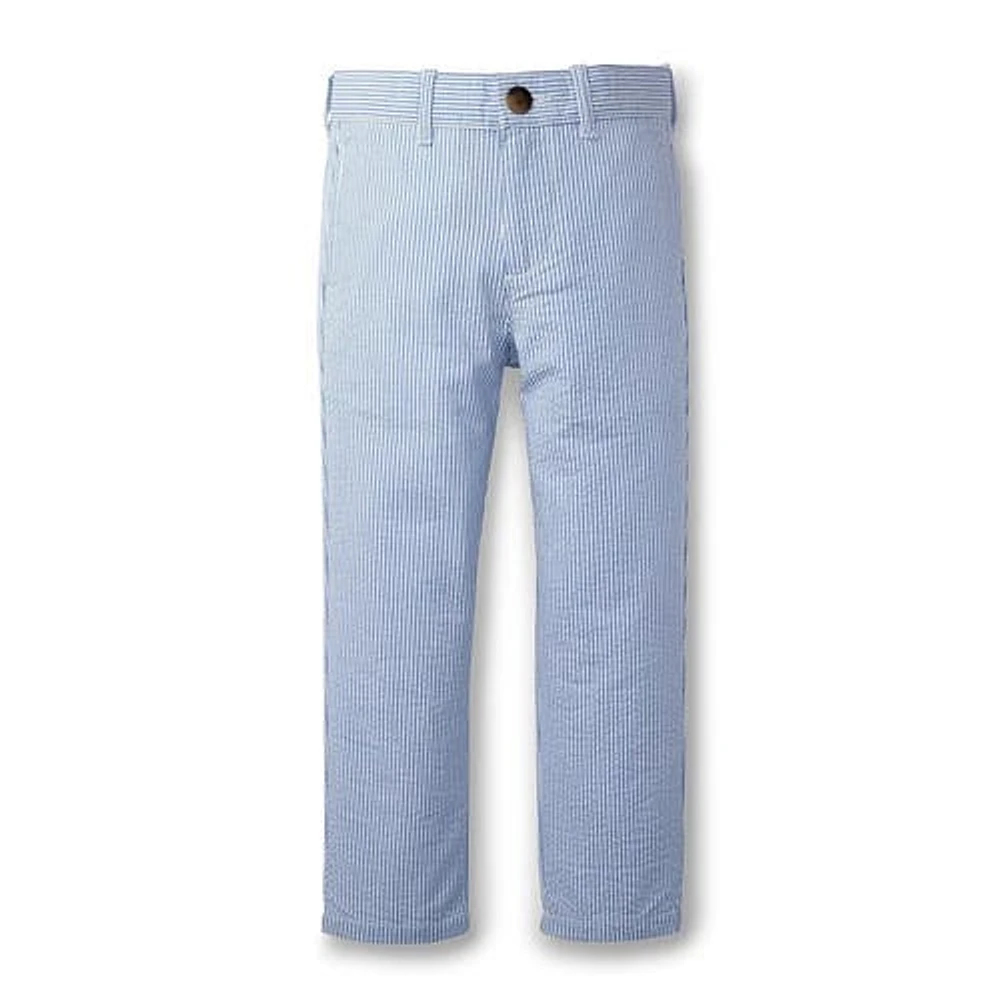 Hope & Henry Boys' Organic Cotton Seersucker Suit Pant, Toddler Blue at Nordstrom,