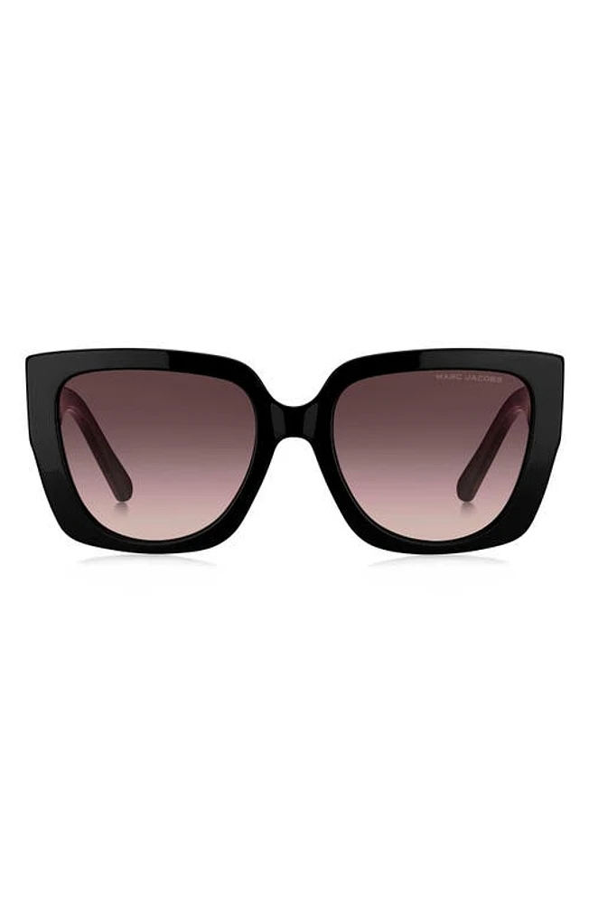 Marc Jacobs 54mm Square Sunglasses in Black/Brown Gradient at Nordstrom