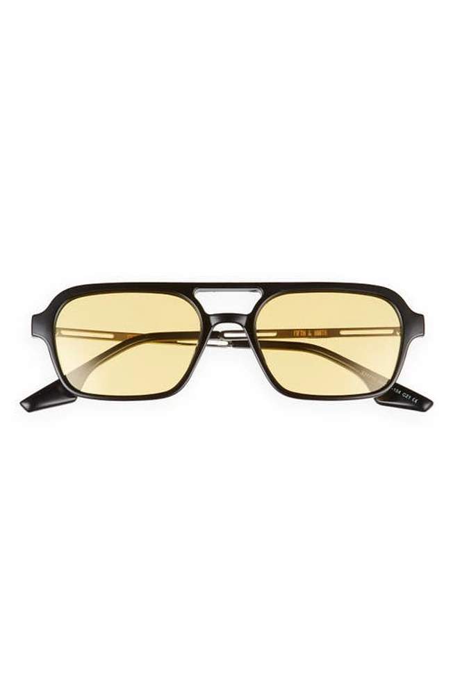 Fifth & Ninth Jordan 60mm Aviator Sunglasses in Black/Yellow at Nordstrom