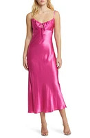 Topshop Cami Satin Slipdress Bright Pink at Nordstrom, Us