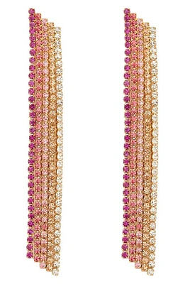 Petit Moments Sava Crystal Fringe Drop Earrings in Pink/Gold at Nordstrom