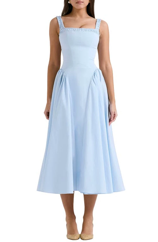 Nordstrom HOUSE OF CB Dorothy B Pima Cotton Blend Cocktail Midi Dress Nan  Tucket Breeze at Nordstrom, | The Summit