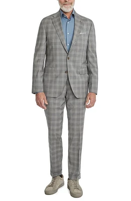 Jack Victor Esprit Deco Plaid Wool Suit Light Grey at Nordstrom,