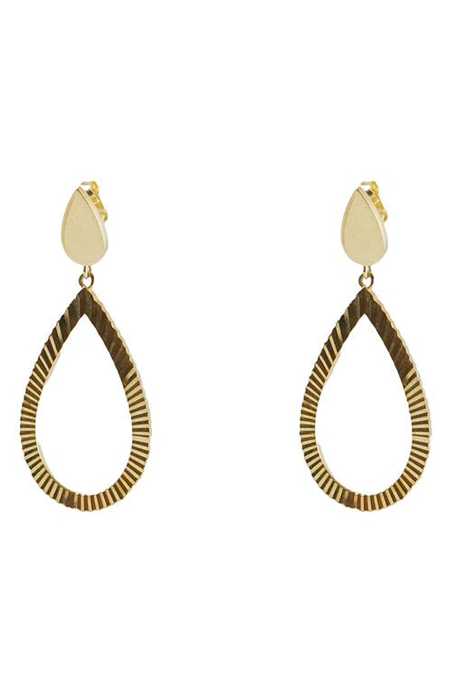 Argento Vivo Sterling Silver Diamond Cut Drop Earrings in Gold at Nordstrom