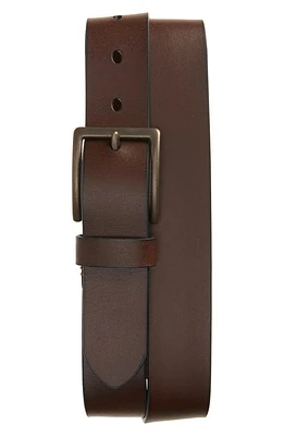 Johnston & Murphy Rivet Leather Belt Dark Brown at Nordstrom,