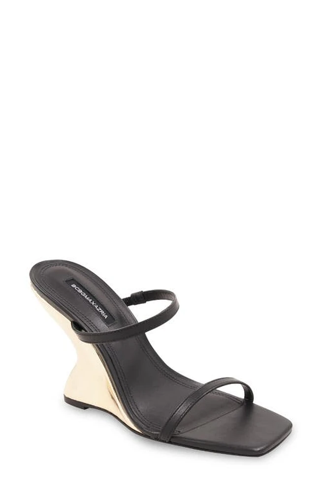 bcbg Westa Wedge Sandal Black at Nordstrom,