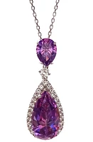 SAVVY CIE JEWELS Cubic Zirconia Teardrop Pendant Necklace in at Nordstrom