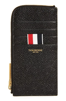 Thom Browne Half Zip Around Pebbled Leather Wallet in Black at Nordstrom