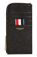 Thom Browne Half Zip Around Pebbled Leather Wallet in Black at Nordstrom