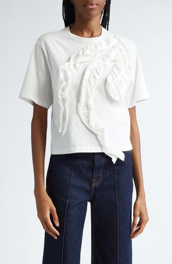 Ulla Johnson Aris Ruffle Cotton Top Pristine at Nordstrom,