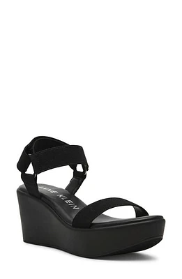 Anne Klein Pettie Ankle Strap Platform Wedge Sandal Black at Nordstrom,