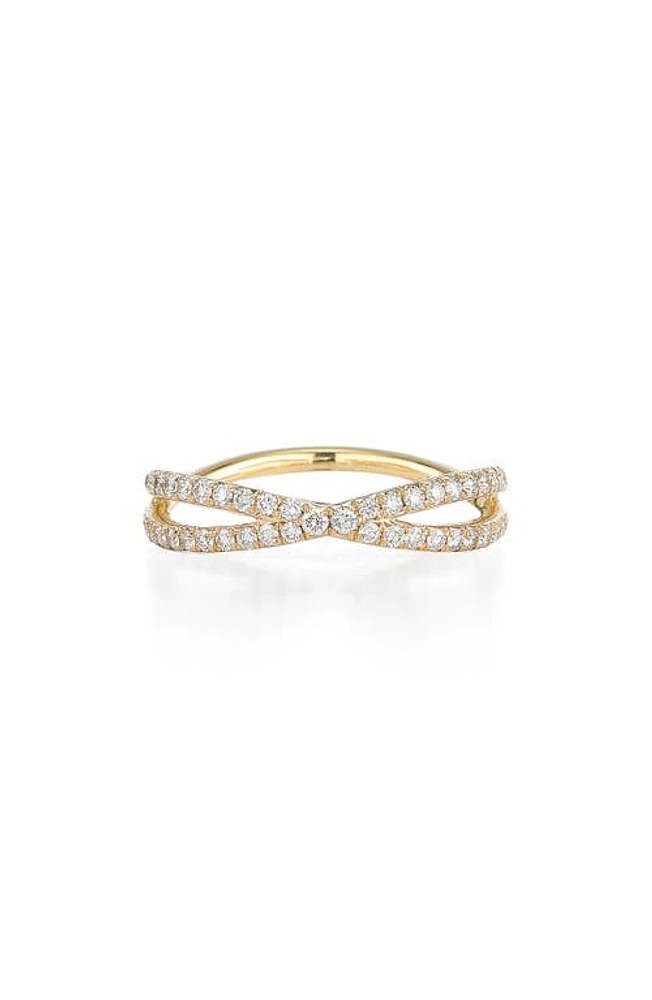 Kwiat Fidelity Crossover Diamond Band Ring in Yellow Gold at Nordstrom, Size 6