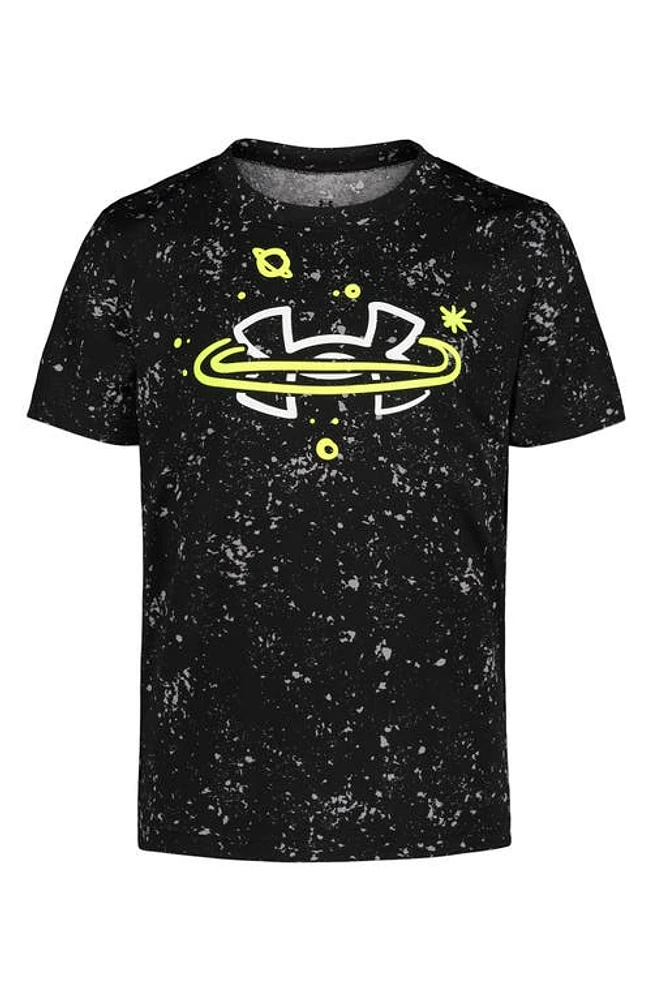 Under Armour Kids' Galaxy Logo Performance Graphic T-Shirt Black at Nordstrom,