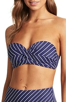 Sea Level Twist Front Bandeau Bikini Top Navy at Nordstrom, Us