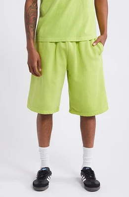 BOILER ROOM Fleece Shorts Lime at Nordstrom,