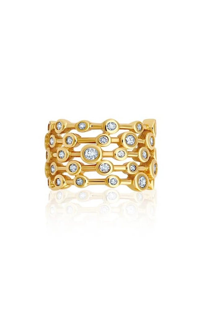 Crislu Cubic Zirconia Multiband Eternity Ring in Gold at Nordstrom, Size 8