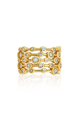 Crislu Cubic Zirconia Multiband Eternity Ring in Gold at Nordstrom, Size 8