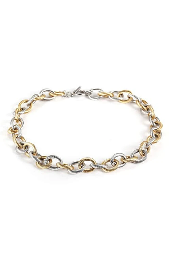 Jane Basch Designs Two-Tone Cable Chain Necklace in Silver And Gold at Nordstrom