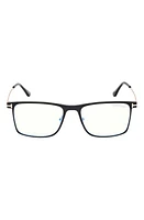 TOM FORD 55mm Square Blue Light Blocking Glasses in Matte Black at Nordstrom