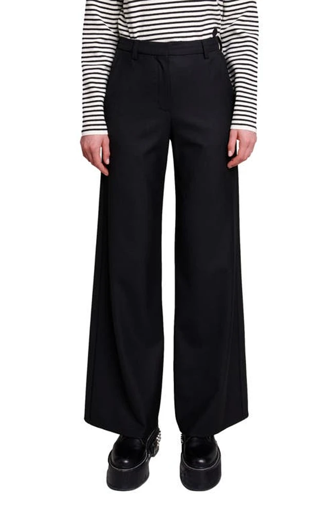 maje Flare Leg Pants Black at Nordstrom,