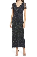 Pisarro Nights Beaded Mesh Column Gown at Nordstrom,